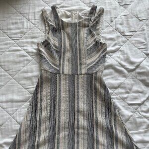 BCBGeneration Black & White Striped Short Length Sleeveless Dress, Women's 0